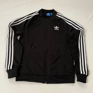 NWOT ADIDAS 3 Stripe Zip Jacket Small Black